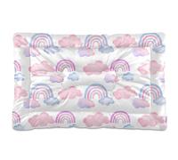 Sevdomey Watercolors Rainbows Pet Pads Dog Bed Cat Bed Kennel Bed Crate Mattress, Washable Soft Comfortable Pet Bed Pad with Non-Slip Bottom for Small Medium Large Dogs Cats, 45x60 cm