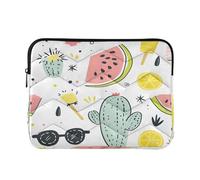 Sevdomey Watermelon and Lemon Laptop Sleeve 15.6 Inch, Slim Protective Computer Case with Soft Padding, Top Zipper Bag for Women & Men, Fits Most 15 Inch Laptops