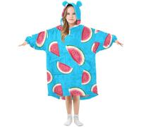 Sevdomey Watermelon Wearable Blankets for Kids Boy Girl, Hoodie Double-Layer Blanket Oversized Sweatshirt
