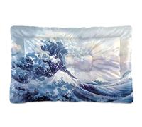 Sevdomey Wave Pet Pads Dog Bed Cat Bed Kennel Bed Crate Mattress, Washable Soft Comfortable Pet Bed Pad with Non-Slip Bottom for Small Medium Large Dogs Cats, 45x60 cm