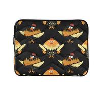 Sevdomey Whimsical Chickens Laptop Sleeve 13.4 Inch, Slim Protective Computer Case with Soft Padding, Top Zipper Bag for Women & Men, Fits Most 13.3 Inch Laptops