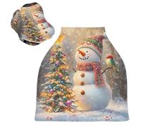 Sevdomey Whimsical Snowman Nursing Car Seat Cover for Babies Newborns, Multi-Purpose Soft Breathable Breastfeeding Cover - Car Seat Covers - Nursing Scarf