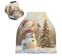 Sevdomey Whimsical Snowman Nursing Car Seat Cover for Babies Newborns, Multi-Purpose Soft Breathable Breastfeeding Cover - Car Seat Covers - Nursing Scarf