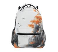 Sevdomey White Background Laptop Backpack, Waterproof 15L Stylish Lightweight Daypack with Multiple Pockets for Work, School & Travel