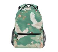 Sevdomey White Cranes Flying Laptop Backpack, Waterproof 15L Stylish Lightweight Daypack with Multiple Pockets for Work, School & Travel