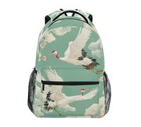 Sevdomey White Cranes Flying Laptop Backpack, Waterproof 15L Stylish Lightweight Daypack with Multiple Pockets for Work, School & Travel