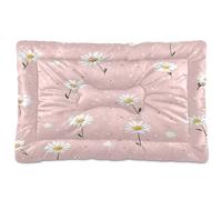 Sevdomey White Daisy Pet Pads Dog Bed Cat Bed Kennel Bed Crate Mattress, Washable Soft Comfortable Pet Bed Pad with Non-Slip Bottom for Small Medium Large Dogs Cats, 45x60 cm