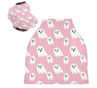 Sevdomey White Ghosts Nursing Car Seat Cover for Babies Newborns, Multi-Purpose Soft Breathable Breastfeeding Cover Nursing Scarf