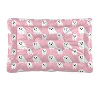 Sevdomey White Ghosts Pet Pads Kennel Bed Crate Mattress, Washable Soft Comfortable Pet Bed Pad with Non-Slip Bottom for Small Medium Large Dogs Cats, 60x90 cm