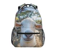 Sevdomey White Goat Laptop Backpack, Waterproof 15L Stylish Lightweight Daypack with Multiple Pockets for Work, School & Travel