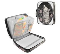 Sevdomey White Wolf Howling Waterproof Expanding File Folder, Accordion Document Organizer with Zipper & Sticky Labels, Large Capacity A4/Letter Size for Office Home