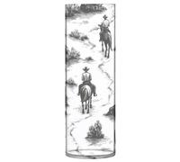 Sevdomey Wild West Cowboys Clear Vase for Home Decor, Farmhouse Decor Flower Plastic Vase for Your Bedroom, Kitchen, Office, Living Room, Bathroom