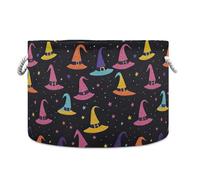Sevdomey Witches Hats Cotton Rope Storage Basket with Handles, Large Decorative Closet Shelf Basket for Nursery Playroom Classroom Organization