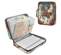 Sevdomey Woman Riding Horse Waterproof Expanding File Folder, Accordion Document Organizer with Zipper & Sticky Labels, Large Capacity A4/Letter Size for Office Home