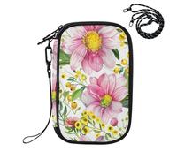 Sevdomey Yellow Flowers Lightweight Water-Resistant Multi-Pocket Passport Holder Organizer