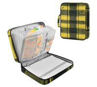 Sevdomey Yellow Plaid Waterproof Expanding File Folder, Accordion Document Organizer with Zipper & Sticky Labels, Large Capacity A4/Letter Size for Office Home