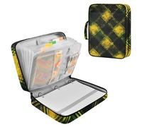 Sevdomey Yellow Plaid Waterproof Expanding File Folder, Accordion Document Organizer with Zipper & Sticky Labels, Large Capacity A4/Letter Size for Office Home