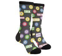 SEVEBJ Funny Casual Funny Funky Novelty Socks For Men Women Lottery Game Bingo Balls