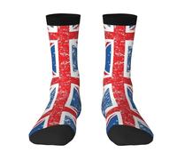SEVEBJ Funny Crazy Socks For Women Men Retro Union-Jack Flag Crew Colorful Socks 2 Black-1