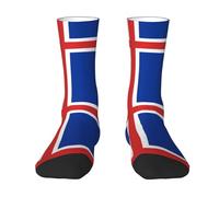 SEVEBJ Funny Crazy Socks For Women Men The Icelandic Flag Crew Colorful Socks 2 Black-1