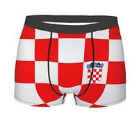 SEVEBJ Men'S Croatian-Flag Pattern Comfort Casual Boxer Briefs With No Fly