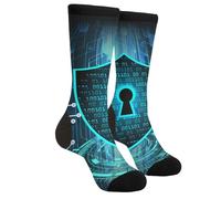 SEVEBJ Novelty Crew Socks Casual Crazy Funny Dress Socks For Women Men Teens Gift Network Cyber Security