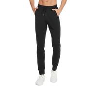 SEVEGO Men's 32"/34"/36" Inseam Tall Lightweight Cotton Joggers with Zipper Pockets Active Sweatpants Work Sports Track Pants - black - Medium Lange