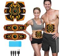 SEVEKO EMS Muscle Stimulator, ABS Stimulator for Men Women, Safty Effective Quick ABS Trainer, Full-body Workout AB Stimulator, 6 Modes & 15 Intensities, 10pcs Gel Pads