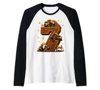 Seven 7th Birthday Construction Truck 7 Year Old Boys Gifts Raglan Baseball Tee