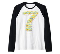 Seven 7th Birthday School Bus Back to School 2 Year Old Kids Raglan Baseball Tee