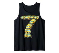 Seven 7th Birthday School Bus Back to School 2 Year Old Kids Tank Top