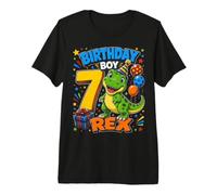 Seven 7yr 7th Birthday Boy Dinosaur 7 Year Old Toddler Gifts Premium T-Shirt