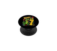 Seven 7yr 7th Birthday Roar Dinosaur 7 Year Old Birthday Boy PopSockets Adhesive PopGrip