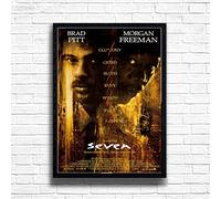 Seven, 90s Movie Print Vintage Nostalgic Film Poster, A4 and A3 Size Frame Options Available,Great Home, Pub, Café, Bar Decoration Wall Art Print, House gift for movie lovers (A4 Framed (Black))