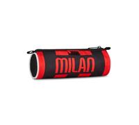 Seven A.C.Milan Pen Holder, Black, Zip Opening, Backpack Accessories, Elementary School, Middle and High School, for Children, Teens and Adults, Football Official Product