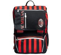 Seven Ac Milan Calcio Backpack - Extendable with Matching Ball Unisex - Kids, Black, One Size