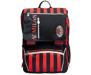 Seven Ac Milan Calcio Backpack - Extendable with Matching Ball Unisex - Kids, Black, One Size