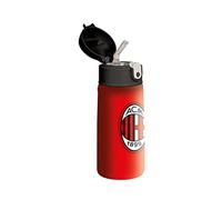 Seven AC Milan Football Bottle, Black Red, Stainless Steel Thermal Bottle for Children