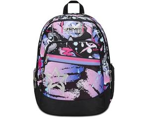 Seven Advanced School Backpack, Fuchsia Black, Mark On Girl, Double Compartment Backpack with PC or Tablet Pocket, Bottle Holder and Organizer, School Backpack for Middle and High Schools, Girls