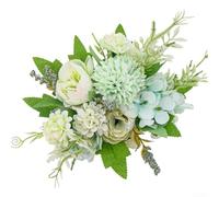 Seven Artificial Hydrangeas Silk Flower Bouquet For Wedding Home Party Decoration Blue(Green)