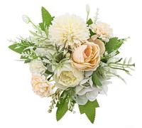 Seven Artificial Hydrangeas Silk Flower Bouquet For Wedding Home Party Decoration Blue(Light pink)