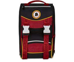 Seven AS Roma Double Compartment Expandable Football Backpack, Black, Maxi Capacity, Preformed Backrest, Child, Elementary School, Black, Taglia unica, Casual