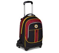 Seven AS Roma Jack 3 Wheels School Trolley Black Backpack with Removable Trolley 33 Litres for Elementary and Middle School, Children, Football, Black, Taglia unica, Casual