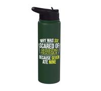 Seven ate Nine - Funny Double Signed Saying Numbers Joke Stainless Steel Insulated Water Bottle