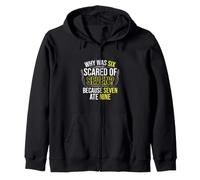 Seven ate Nine - Funny Double Signed Saying Numbers Joke Zip Hoodie