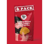 SEVEN ATE NINE THE SUNNY SIDE OF TASTE - 7ATE9 Toasted Bread with Tomato & Paprika 90g (Pack of 6) - Baked Mediterranean Snack - Crunchy Savoury Bites - No Palm Oil - Vegetarian