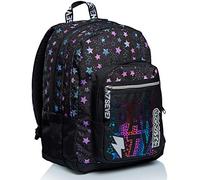 Seven Backpack, BROADER DANCE PARTY Knapsack Padded School Bag, Book Bag, for Teen, Girls&Boys, Large Capacity, For School, Sport & Free Time, with Side Pockets& USB-Port, Italian Design, black