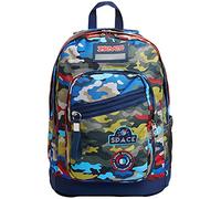 Seven Backpack, NEW FIT CAMO STAINS Knapsack Padded School Bag, Book Bag, One Size for Teen, Girls&Boys, Large Capacity, For School, Sport & Free Time, with Side Pockets, Italian Design, blue
