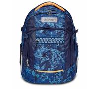 Seven Backpack, UPDOWN TWICE DEEPLY INDIGO Eco-friendly Ergonomic Knapsack, for Teen Girls& Boys - For School, Sport, Free Time, with Side Pockets, many Compartments, Shoulder Straps Adjustment System