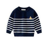 SEVEN BB Boys Jumper Kids Sports Knitwear Jacket Round Neck Stripes Christmas Knitted Top Pullover Sweater Age 2 Years, Black